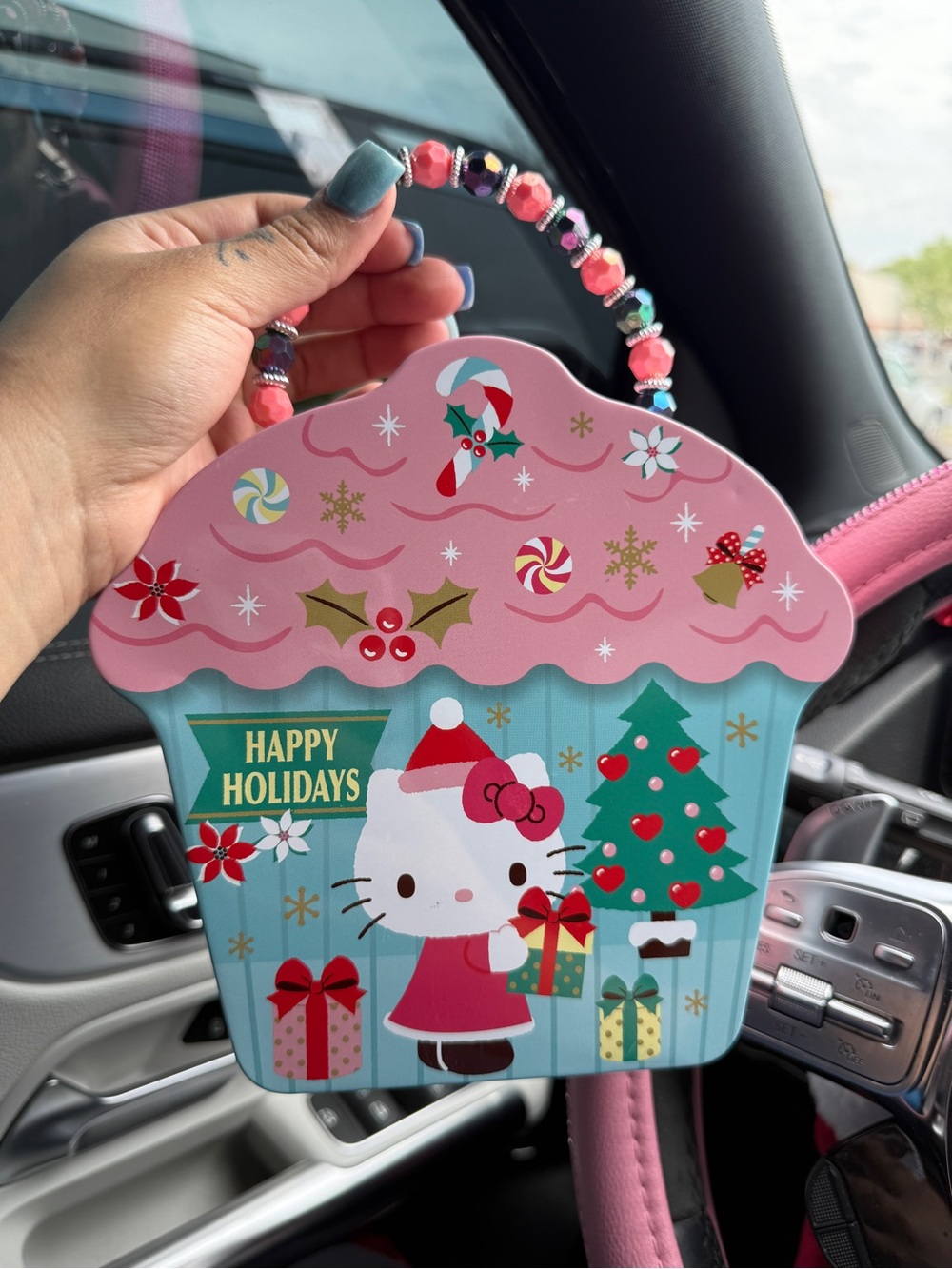 Hello Kitty Pink & Teal Holiday Cupcake Purse